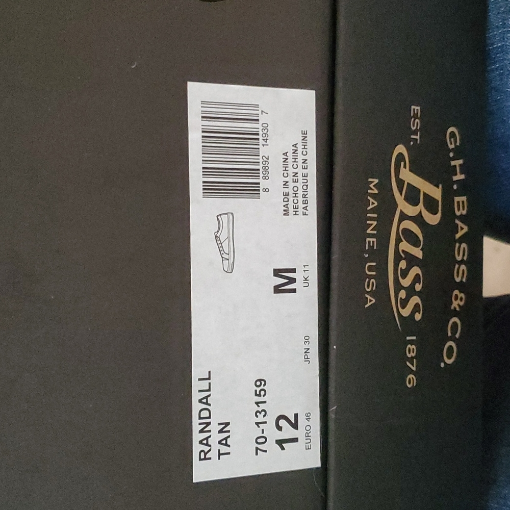 G.H. Bass Mens Randall Tan Shoes - 12M New